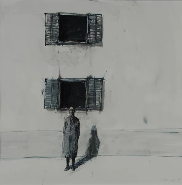 Robert Indermaur — Mann und Haus mit zwei Fenster, 1989