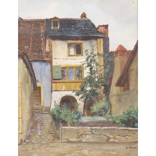 Robert Kiener — Hauspartie mit Garten in Môtier.