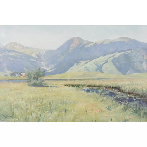 Robert Kiener — Sommerliche Landschaft im Emmental mit kleinem See.