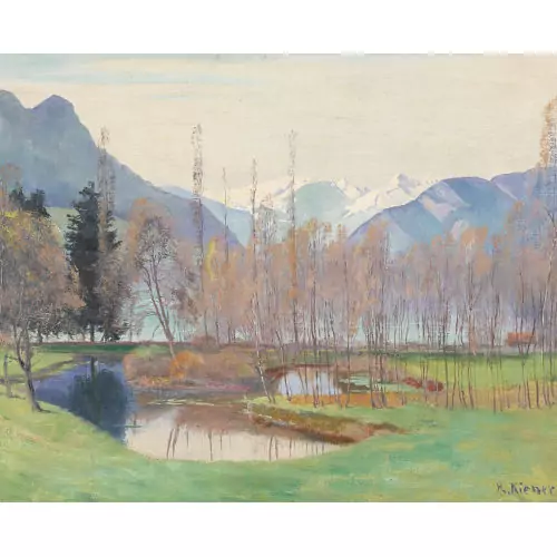 Herbstlandschaft mit Blick auf die Berner Alpen