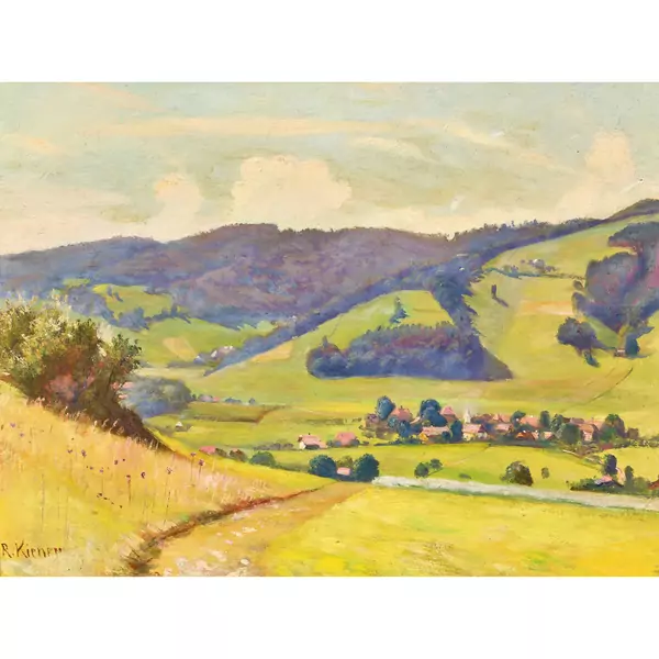 Hügelige Sommerlandschaft