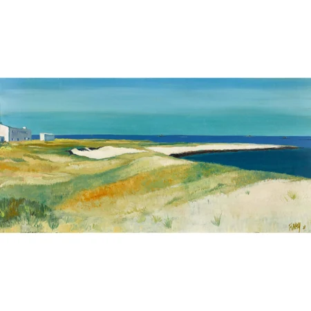 Bretonische Landschaft mit Blick auf das Meer
