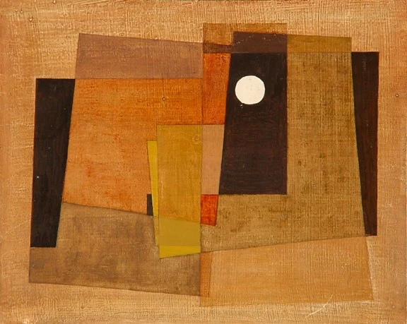 Robert Salomon Gessner — Braune Komposition mit dem weissen Punkt, 1955
