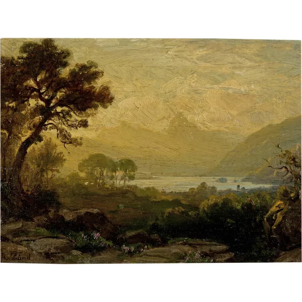 Robert Zünd — Uferlandschaft am Urnersee mit Blick auf die Mythen