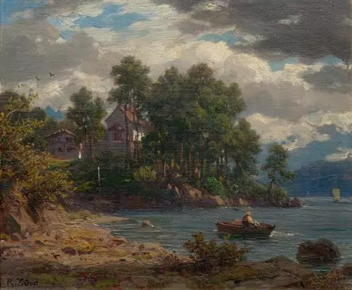 ROBERT ZÜND — Lake party at Lake Lucerne. — Koller Auktionen