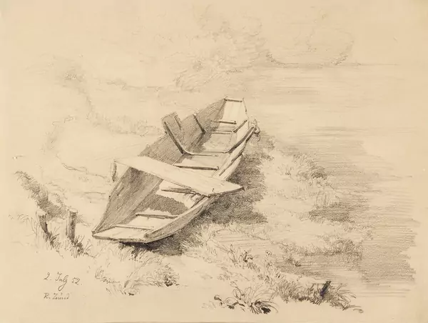 «Ufer mit Ruderboot» − 1852 – Robert Zünd