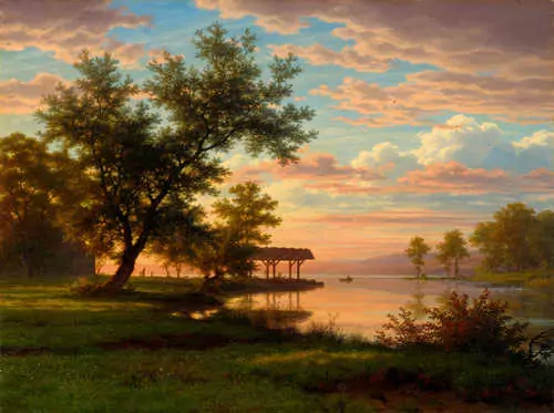 ROBERT ZÜND — Abendstimmung am Seeufer. — Koller Auktionen
