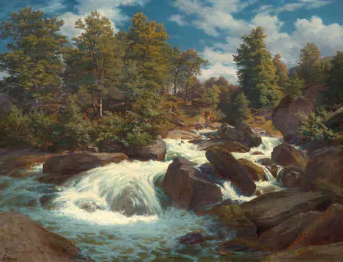 ROBERT ZÜND — Gebirgsbach (Alpine stream). — Koller Auktionen