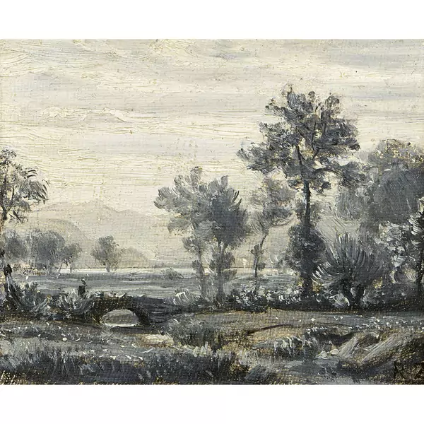 Landschaft mit Brücke am Vierwaldstättersee