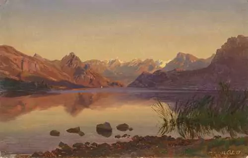 ROBERT ZÜND — Evening on Lake Lucerne. 1851. — Koller Auktionen