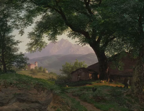 Robert Zünd — Waldlandschaft mit Pilatus