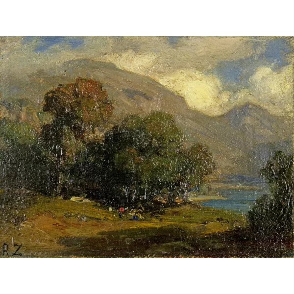 Robert Zünd — Vierwaldstättersee mit Blick auf die Rigiflanke