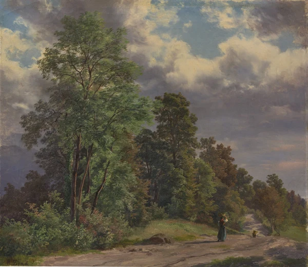 Robert Zünd — Weg am Waldrand, 1850