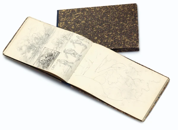 Robert Zünd — SKIZZENBUCH MIT STUDIENSKETCH BOOK WITH STUDIES