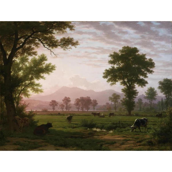 Robert Zünd — LANDSCHAFT BEI LUZERN MIT BLICK AUF DIE RIGI LANDSCAPE NEAR LUCERNE WITH VIEW TO MOUNT RIGI