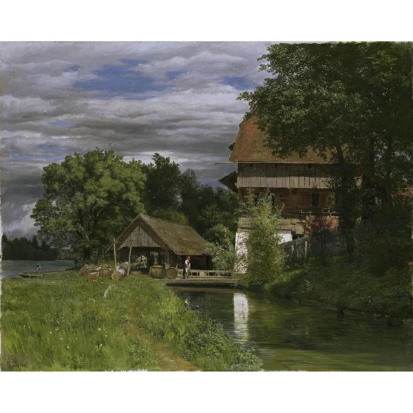 Robert Zünd — DIE MÜHLE VON RATHAUSEN THE MILL OF RATHAUSEN