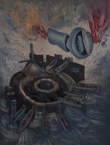 Roberto Matta — Chaosmos, aus "Hom'mere I Chaosmos", 1970/73