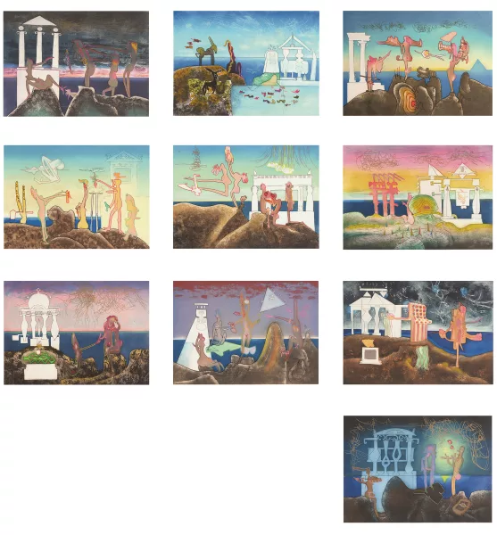 Roberto Matta — Portfolio. L'arc, obscure des heures, 1975