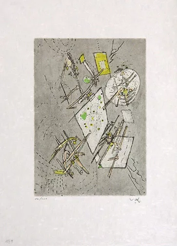 Roberto Matta — Blatt aus "Droites Libérées", 1971