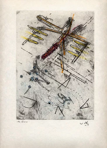 Roberto Matta — Blatt aus "Droites Libérées", 1971