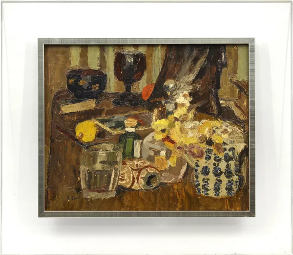 Rodolphe Dunki — Rodolphe Dunki (1897-1950), Nature morte, huile sur