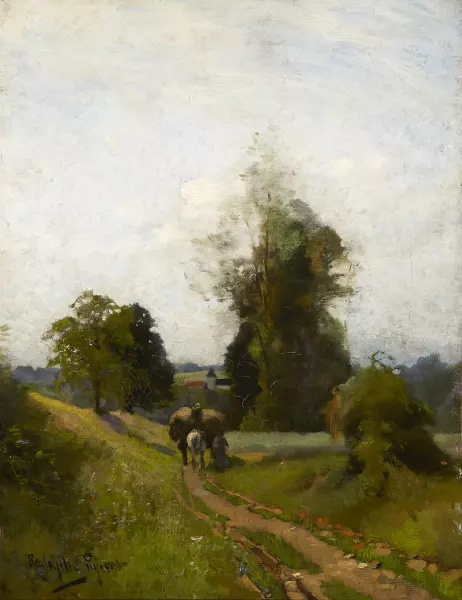 Feldweg mit Heufuhre