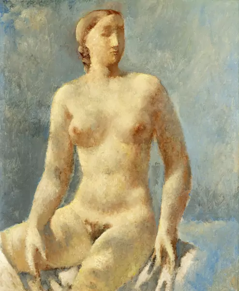 Nu au fond bleu