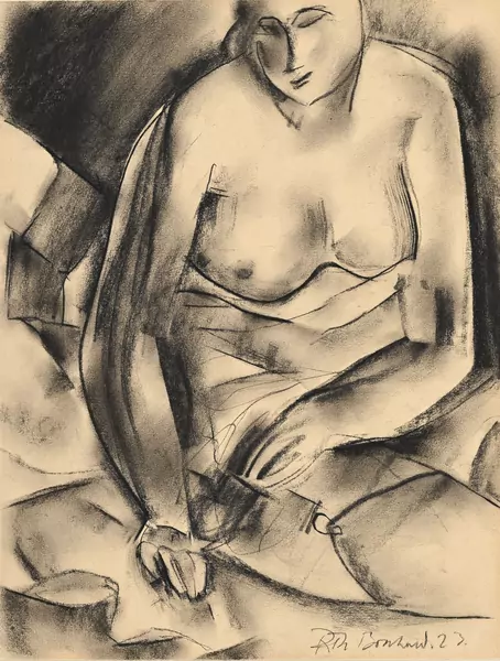 Femme nue assise