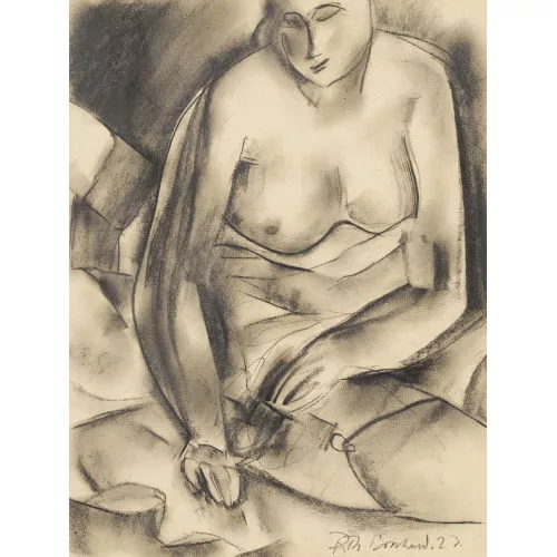 Rodolphe-Théophile Bosshard — "Nu arrangeant son bas".