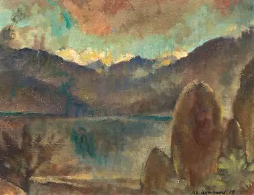 RODOLPHE THEOPHILE BOSSHARD — Vue lacustre. 1919. — Koller Auktionen