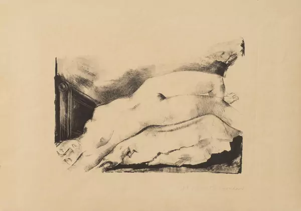 Rodolphe Théophile BOSSHARD (1889-1960) , "Nu renversé", lithographie — DognyAuction