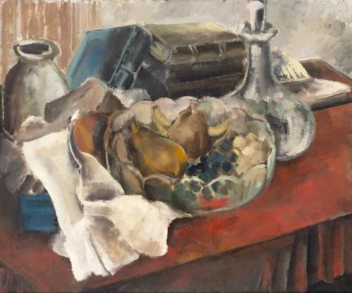 Rodolphe-Théophile Bosshard — Rodolphe-Théophile Bosshard (1889-1960), "Nature morte avec nappe rouge", vers 1916.