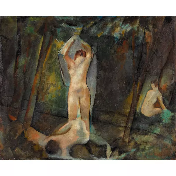 Baigneuses dans la forêt