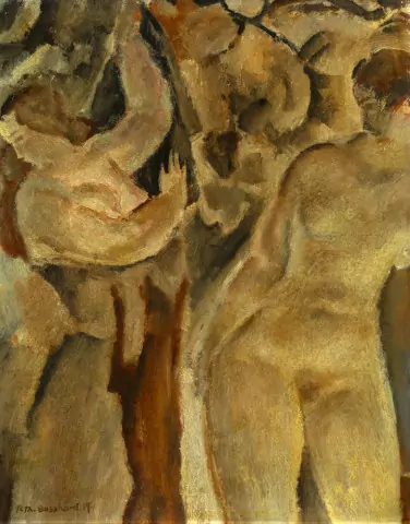 Femmes nues au rideau, 1919