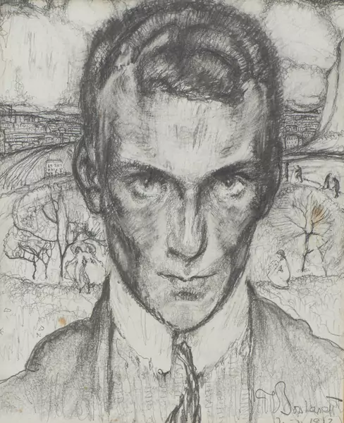 Rodolphe-Théophile BOSSHARD (1889-1960), "Autoportrait", dessin au crayon — DognyAuction