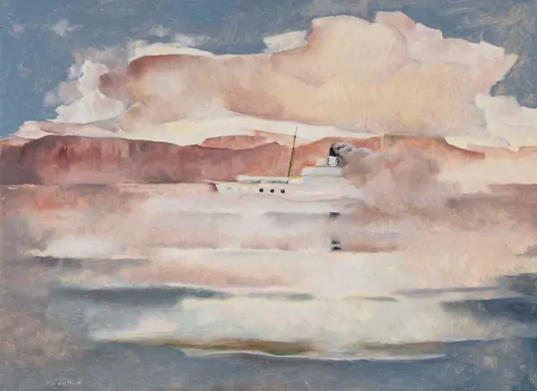 Bateau à vapeur sur un lac