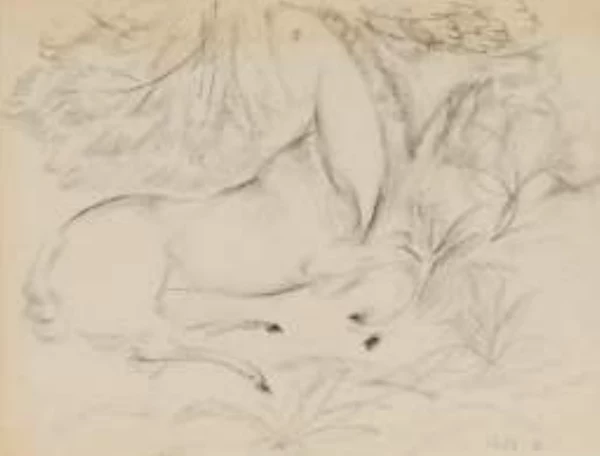 rodolphe theophile bosshard — Cheval couché