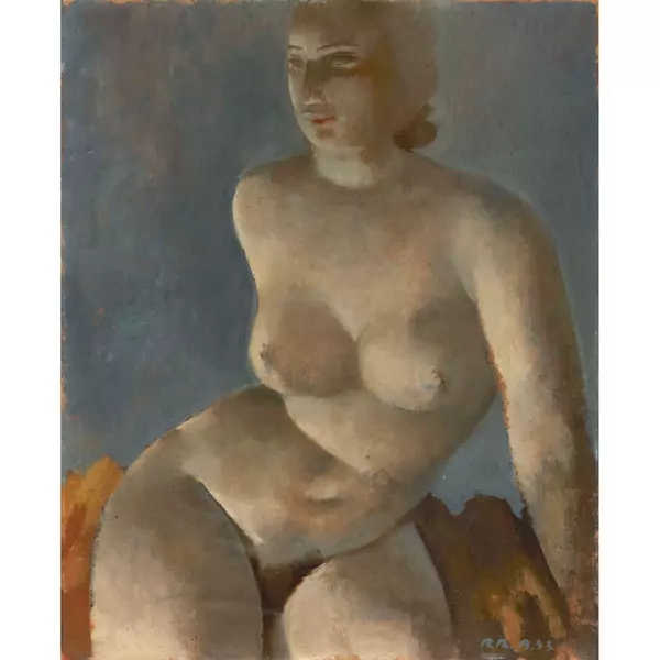 Rodolphe-Théophile Bosshard — JEUNE FILLE NUE ASSISE, 1933 YOUNG FEMALE NUDE SITTING, 1933