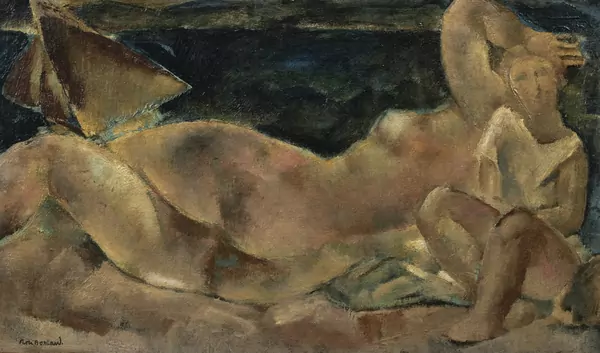 Rodolphe-Théophile Bosshard — Nu féminin avec enfant à la mer
