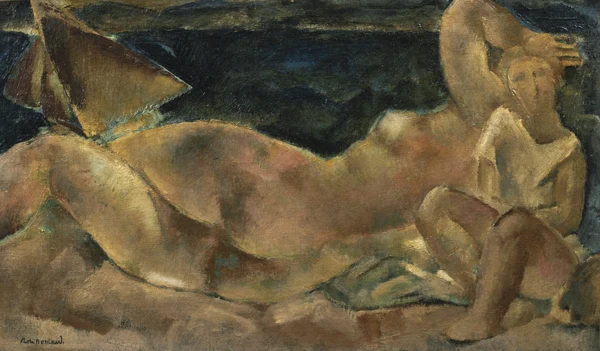 Rodolphe-Théophile Bosshard — Nu féminin avec enfant à la mer