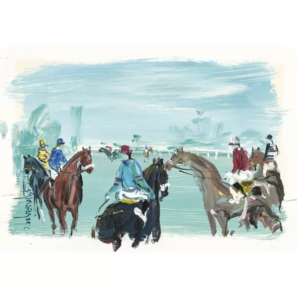 Roger Bohnenblust — Jockeys vor dem Pferderennen.