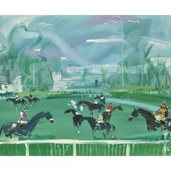 Jockeys auf der Rennbahn