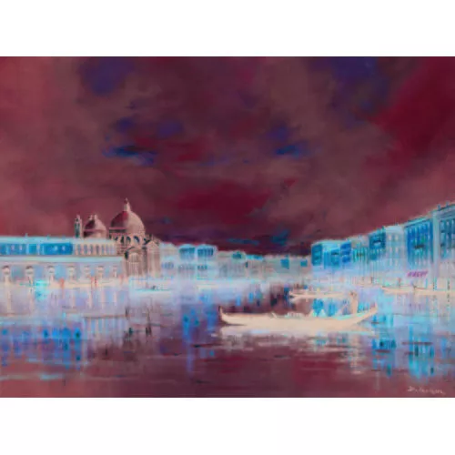 Roger Delapierre — Canal Grande mit Santa Maria della Salute im Abendlicht.