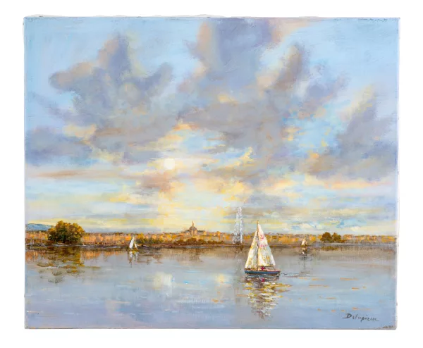 Roger Delapierre — Soleil couchant sur la rade