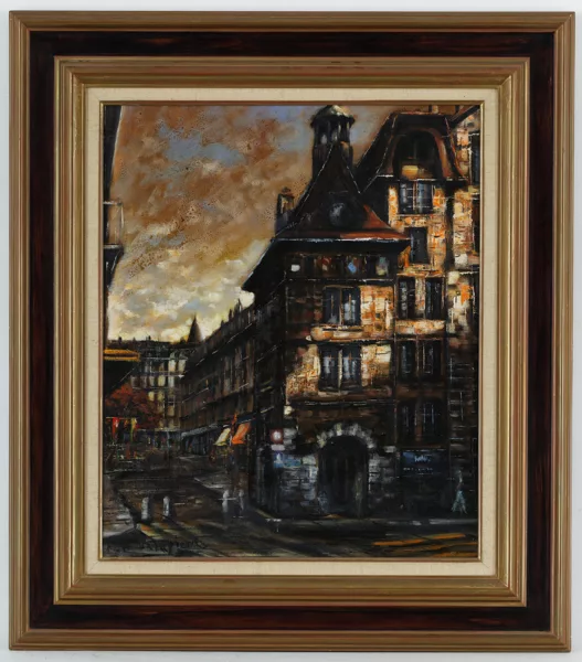 Roger Delapierre — Roger Delapierre (1935), \\Place du Molard\\, huile
