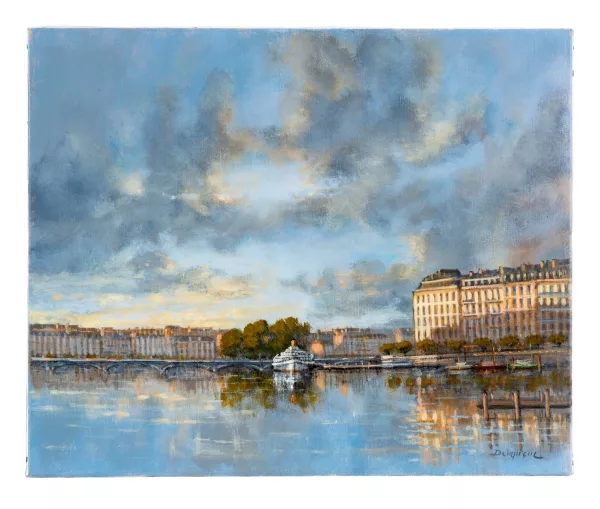 Roger Delapierre — Vapeur au quai du Mont-Blanc, Genève