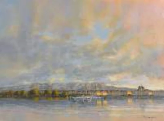 roger delapierre — Soleil couchant sur Genève