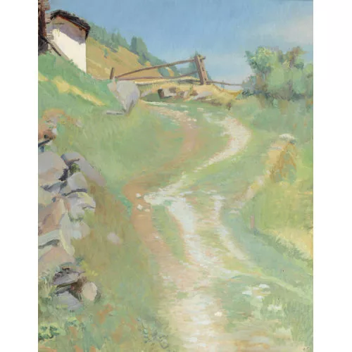 Roger Fiaux — Steile Wegpartie im Gebirge.