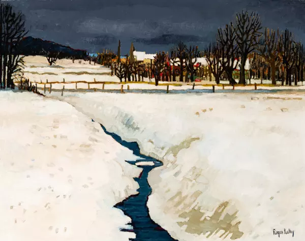 Landschaft mit Bäumen im Winter