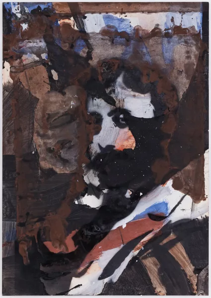 Roger Pfund — Roger Pfund (1943), Portrait de Proust, gouache sur